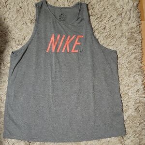 Nike Gray Tank Top with Pink Logo